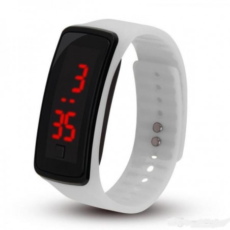 LED hodinky sportovní bílé