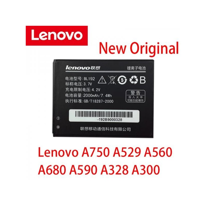 Baterie Lenovo BL192, Lenovo A300, A328, A388T, A526, A529, A560, A590, A680, A750 2000mAh Li-Ion - originální